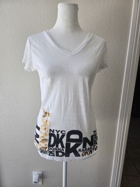 Y2K DKNY Gold Foil Logo T-Shirt